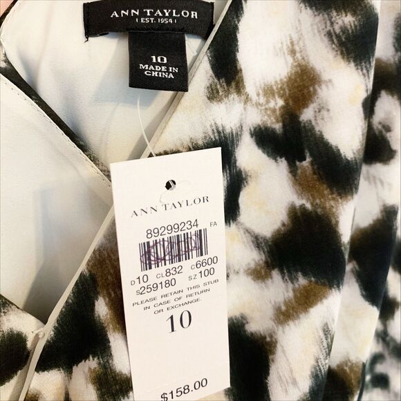 Ann Taylor Sleeveless Surplice Neckline Leopard Print Dress Size 10 NWT Wrap - Picture 4 of 5
